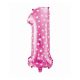 Number Pink with Hearts, Pink Number 1 Foil Balloon, 61 cm