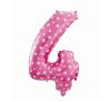 Number Pink with Hearts, Pink Number 4 Foil Balloon 61 cm