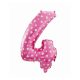 Number Pink with Hearts, Pink Number 4 Foil Balloon 61 cm