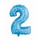 Number Blue with Stars, Blue Number 2 Foil Balloon 61 cm