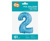 Number Blue with Stars, Blue Number 2 Foil Balloon 61 cm