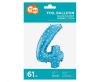 Number Blue with Stars Blue number 4 foil balloon 61 cm