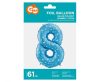 Number Blue with Stars Blue Number 8 Foil Balloon 61 cm