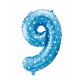 Number Blue with Stars Blue number 9 foil balloon 64 cm