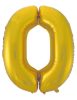 Number Gold Mat Gold number 0 foil balloon 92 cm