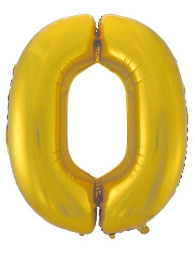 Number Gold Mat Gold number 0 foil balloon 92 cm