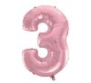 Number Light Pink, Pink Number 3 Foil Balloon 92 cm