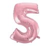 Number Light Pink, Number 5 Foil Balloon 92 cm