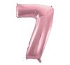 Number Light Pink, Number 7 Foil Balloon 92 cm