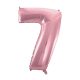 Number Light Pink, Number 7 Foil Balloon 92 cm