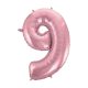 Number Light Pink, Number 9 Foil Balloon 92 cm