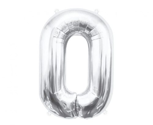 Number Silver, Silver Number 0 Foil Balloon 85 cm