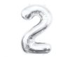 Number Silver, Silver Number 2 foil balloon 85 cm