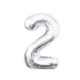 Number Silver, Silver Number 2 foil balloon 85 cm