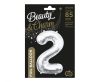 Number Silver, Silver Number 2 foil balloon 85 cm