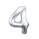 Number Silver, Silver number 4 foil balloon 85 cm