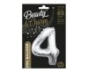 Number Silver, Silver number 4 foil balloon 85 cm