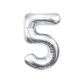 Number Silver, Silver number 5 foil balloon 85 cm