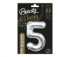 Number Silver, Silver number 5 foil balloon 85 cm