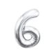 Number Silver, Number 6 Silver Foil Balloon 85 cm