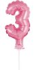 Number Pink Pink number 3 foil balloon for cake 13 cm