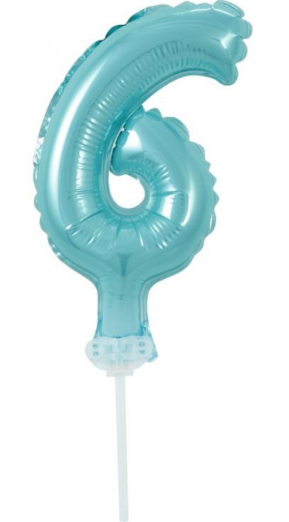 Light Blue Number 6 Foil Ballon For Cake Javoli Disney Online Store