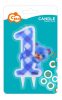 Number Blue Teddy First birthday cake candle