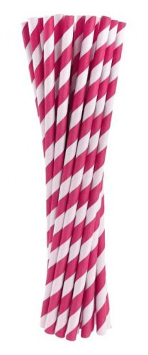 Colour Magenta paper straw pack of 24