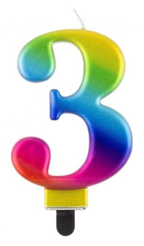 Number Galaxy Colorful number candle 3, birthday candle