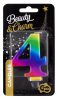 Number Galaxy Colorful number 4 cake candle