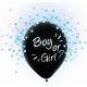 Party Boy or Girl, Balloon filled with blue confetti, 4 pcs 12 inch (30 cm)