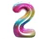 Number Rainbow Rainbow Number 2 Foil Balloon 85 cm