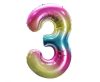 Number Rainbow Rainbow Number 3 Foil Balloon 85 cm