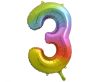 Number Rainbow Rainbow Number 3 Foil Balloon 85 cm