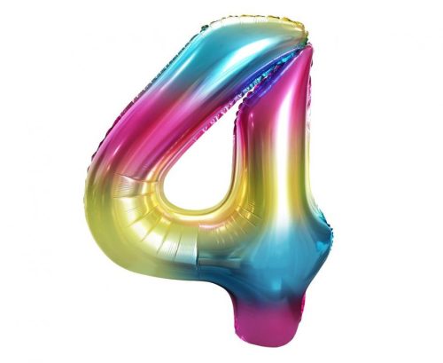 Number Rainbow Rainbow number 4 foil balloon 85 cm