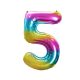 Number Rainbow Rainbow Number 5 Foil Balloon 85 cm