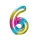 Number Rainbow Rainbow Number 6 Foil Balloon 85 cm