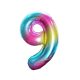 Number Rainbow Rainbow number 9 foil balloon 85 cm