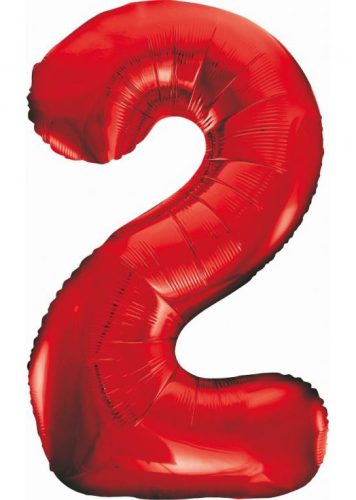 Number Red Red Number 2 Foil Balloon 85 cm