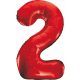 Number Red Red Number 2 Foil Balloon 85 cm