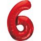 Number Red Red number 6 foil balloon 85 cm