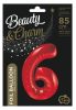 Number Red Red number 6 foil balloon 85 cm