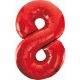 Number Red Red number 8 foil balloon 85 cm