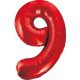 Number Red Red Number 9 Foil Balloon 85 cm