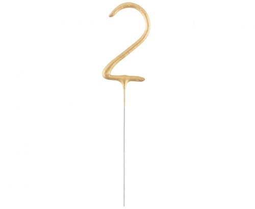 Number Gold Gold Number 2 Sparkler 17 cm