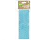 Colour Light Blue Chevron Blue paper straw 12 pcs