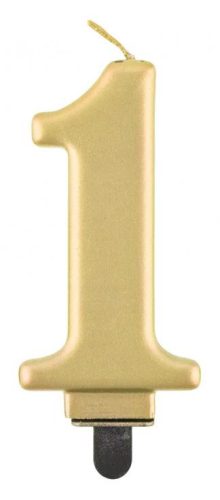 Number Metallic Gold number 1 candle, cake candle