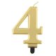 Number Metallic Gold number 4 candle, cake candle