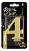 Number Metallic Gold number 4 candle, cake candle