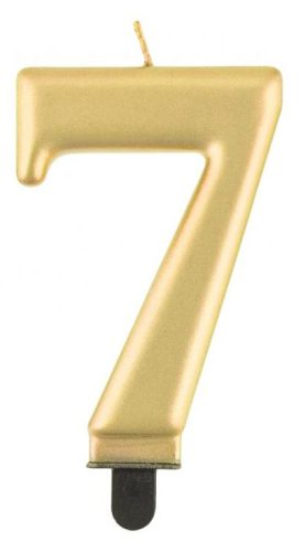 Number Metallic Gold number 7 candle, cake candle